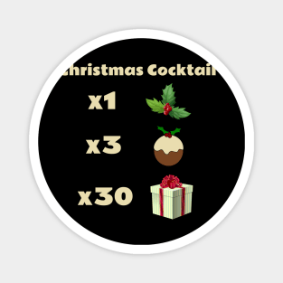 Christmas Cocktail, Cocktail recipe, Holly, Christmas Pudding, Christmas Gift, Funny Cocktail Stickers Magnet